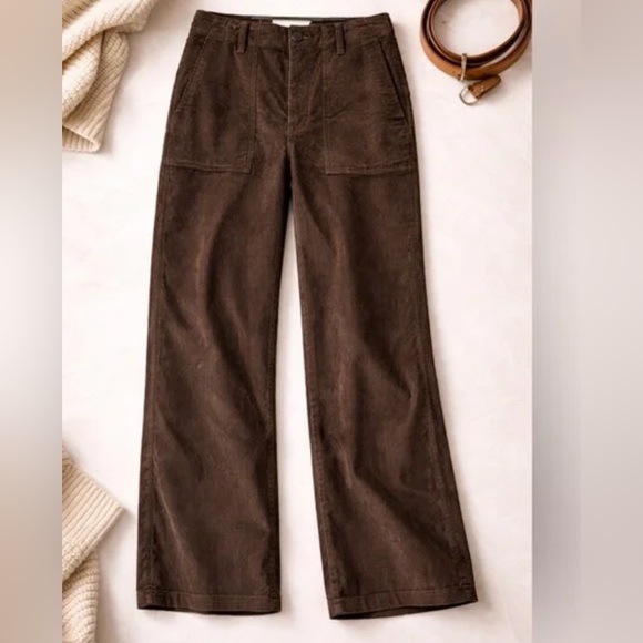 Madewell Pants - Madewell Women's Dark Brown Corduroy Pants Size 27